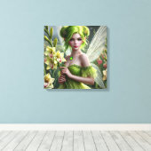Mooie August Fairy in Gladioli Canvas Afdruk (Insitu (Houten vloer))