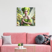 Mooie August Fairy in Gladioli Canvas Afdruk (Insitu (Woonkamer))