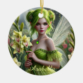 Mooie August Fairy in Gladioli Keramisch Ornament (Voorkant)