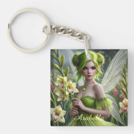 Mooie August Fairy in Gladioli Sleutelhanger