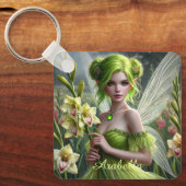 Mooie August Fairy in Gladioli Sleutelhanger (Voorkant)