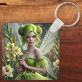 Mooie August Fairy in Gladioli Sleutelhanger (Achterkant)