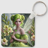Mooie August Fairy in Gladioli Sleutelhanger (Achterkant)