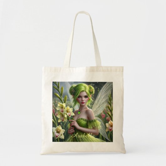 Mooie August Fairy in Gladioli Tote Bag (Voorkant)