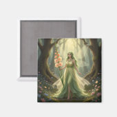 Mooie August Peridot Fairy Magneet (Voorkant / Achterkant)