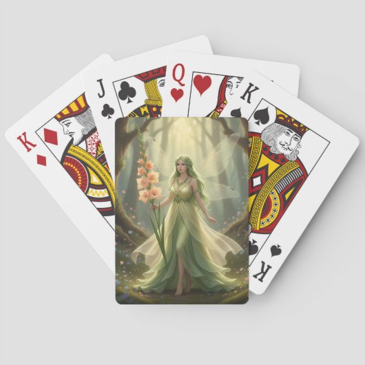Mooie August Peridot Fairy Pokerkaarten (Achterkant)