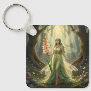 Mooie August Peridot Fairy Sleutelhanger