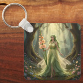 Mooie August Peridot Fairy Sleutelhanger (Voorkant)