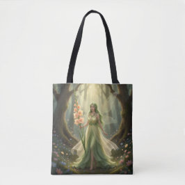 Mooie August Peridot Fairy Tote Bag