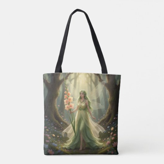 Mooie August Peridot Fairy Tote Bag (Achterkant)