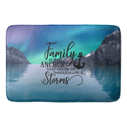 Mooie Aurora Family Quote Badmat (Voorkant)