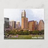 Mooie Austin Texas Skyline Travel Briefkaart (Voorkant)
