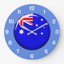 Mooie Australische Button Vlag Muur Klok