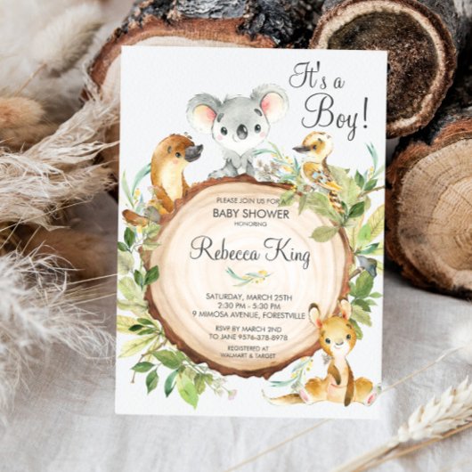 Mooie Australische Dieren Koala Babyfeest Neutraal Kaart