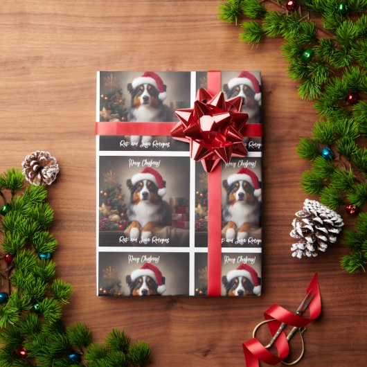 Mooie Australische Herder met Santa Hat Cadeaupapier (Feestdagen Geschenken)