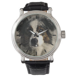 Mooie Australische Shepard Custom gepersonaliseerd Horloge