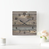 Mooie authentiek uitziende houten horizontale prin vierkante klok (Huis)