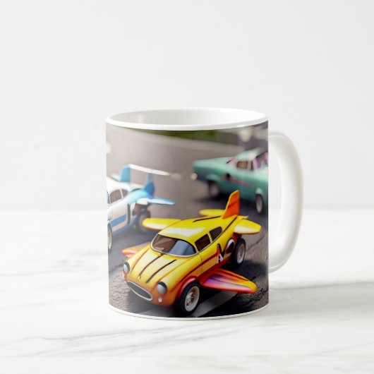 Mooie auto koffie mok van leuke kleine auto's jong (Voorkant rechts)