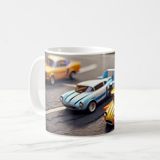 Mooie auto koffie mok van leuke kleine auto's jong (Voorkant links)