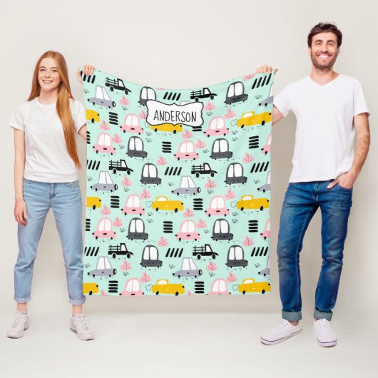 Mooie auto's fleece deken, medium deken (In situ)