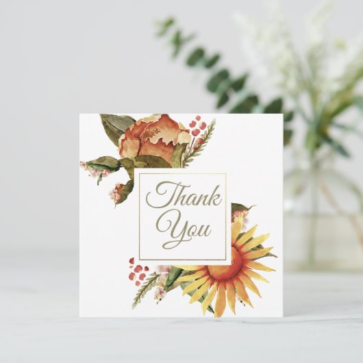 Mooie Autumn Floral Bedankkaart (Staand voorkant)