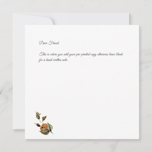 Mooie Autumn Floral Bedankkaart (Achterkant)