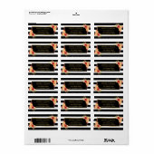 Mooie Autumn Floral Gold Black White Stripes Etiket (Full Sheet)