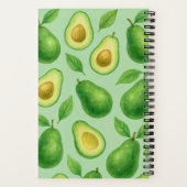 Mooie Avocadoprint | Groen Esthetisch Fruit cadeau Notitieboek (Achterkant)