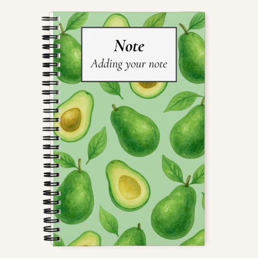 Mooie Avocadoprint | Groen Esthetisch Fruit cadeau Notitieboek (Voorkant)