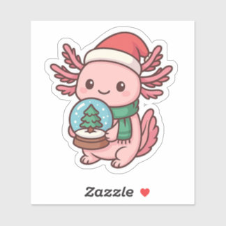 Mooie Axolotl Sneeuwbol Sticker
