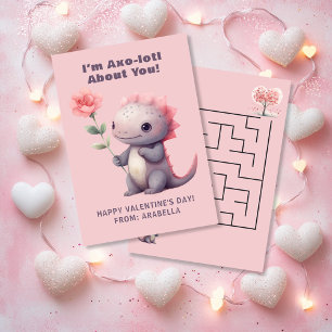 Mooie Axolotl Valentijnskaart voor de Klas met Doo Notitiekaartje