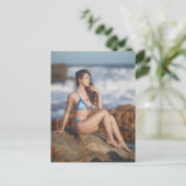 Mooie Aziatische bikini fotomodel Briefkaart (Staand voorkant)