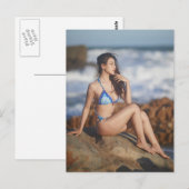 Mooie Aziatische bikini fotomodel Briefkaart (Voorkant / Achterkant)