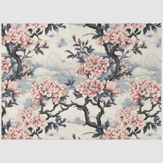 Mooie  Aziatische geïnspireerde Cherry Blossom Tissuepapier (Voorkant)