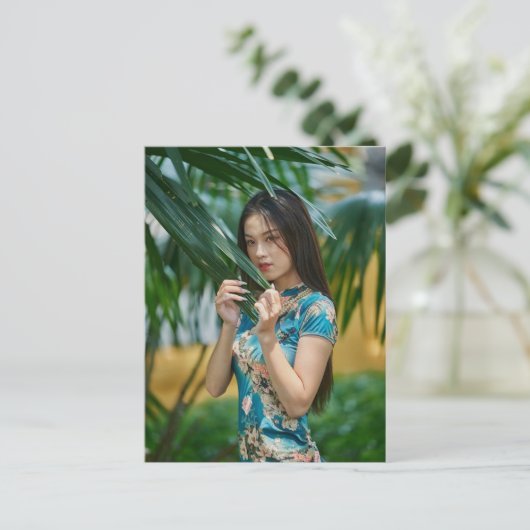Mooie Aziatische Model Briefkaart (Staand voorkant)