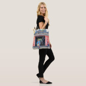 Mooie Aziatische Scene Vietnam Art roze Waterverf Tote Bag (Op model)