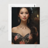 Mooie Aziatische vrouw Briefkaart (Voorkant / Achterkant)