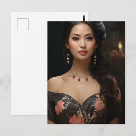 Mooie Aziatische vrouw Briefkaart (Voorkant / Achterkant)