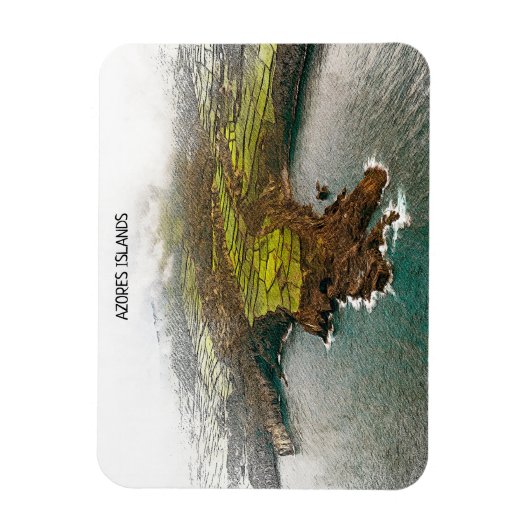 Mooie Azoren eilanden kustlijn uitzicht Magneet (Verticaal)