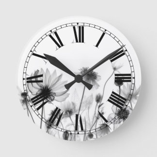Mooie B&W Röntgenfoto Wilde Bloemen Ronde Klok