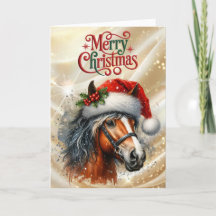 Mooie baardhengst in kerstmuts