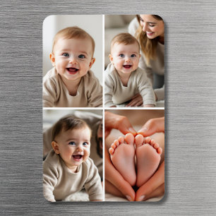 Mooie Baby 4 Foto Collage Afbeelding Magneet