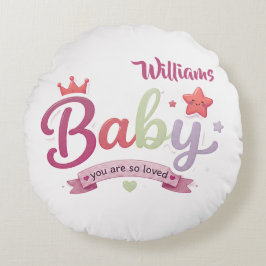 Mooie Baby Aangepaste Typografie Rond Kussen