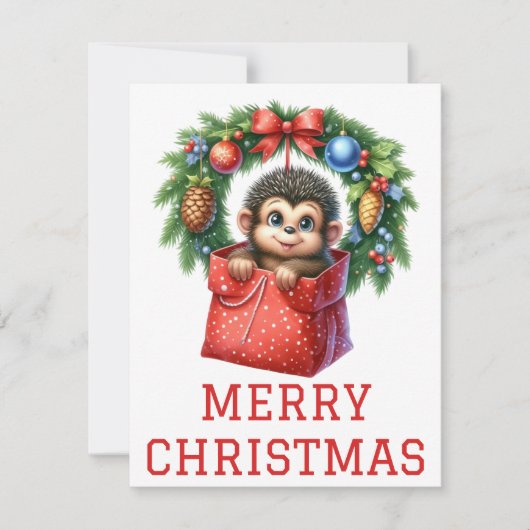 Mooie baby aap kerstkaart (Voorkant)