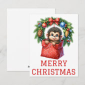 Mooie baby aap kerstkaart (Voorkant / Achterkant)