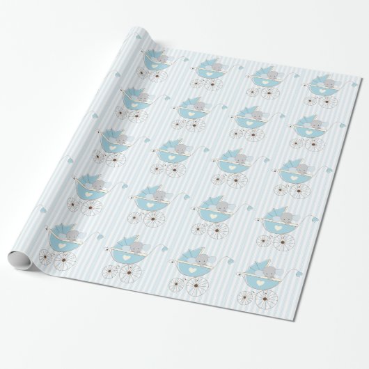 Mooie baby Blue Elephant Cadeaupapier (Uitgerold)