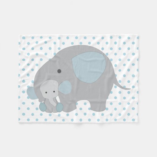 Mooie baby Blue Elephant Fleece Deken (Voorkant (Horizontaal))