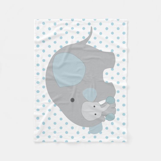 Mooie baby Blue Elephant Fleece Deken (Voorkant)