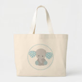Mooie baby Blue Elephant Grote Tote Bag (Voorkant)