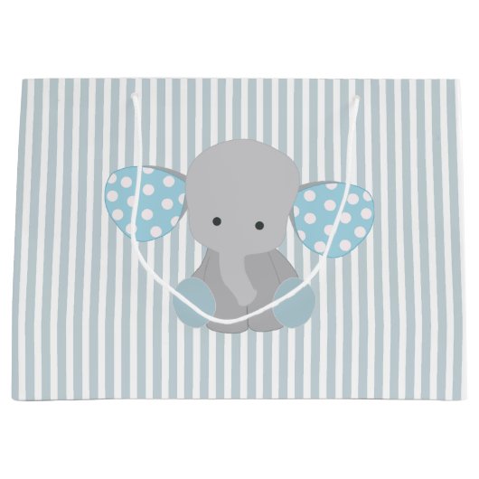 Mooie baby Blue Elephant Large Cadeautasje (Voorkant)